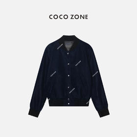 刘一一&COCOZONE潮流丝绒外套长袖单排扣上衣松紧下摆23C19258