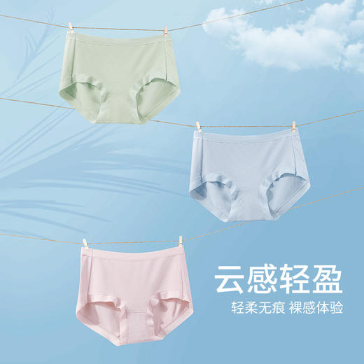 60支兰精莫代尔内裤女士中腰三角裤女冰丝感无痕裤头 商品图9