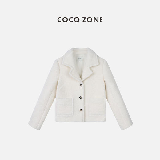 刘一一&COCO ZONE温柔小香风时尚复古秋冬翻领羊毛外套 23C19742 商品图0
