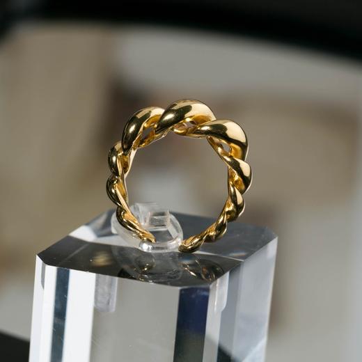 Perperle rope圆环 925银镀金戒指 商品图0