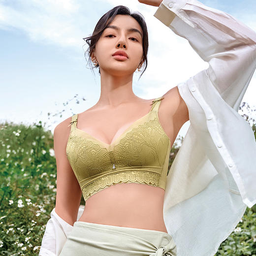 都市丽人调整型内衣舒软挺塑塑身文胸蕾丝AB:中厚C:薄塑身内衣3/4杯四排扣LJT4H2 商品图1