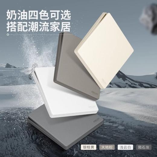 德力西 奶油风肤感哑光开关插座 磨砂面板五孔827黄 商品图2