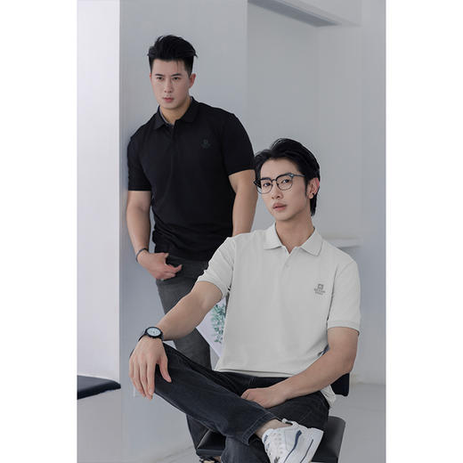 【秒杀专属】HX 夏季翻领短袖T恤Y102420041101/02POLO杉 商品图2