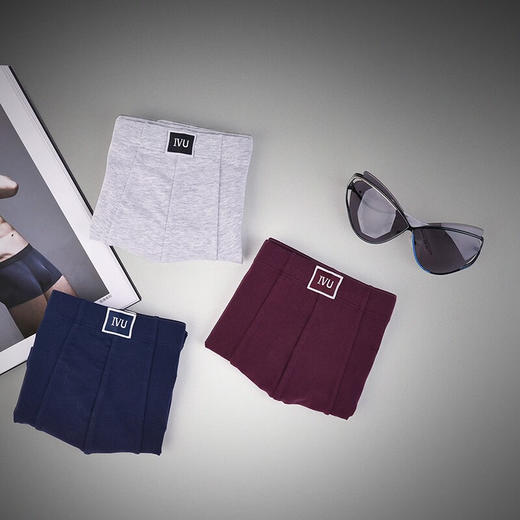 【3F】IVU男棉质内裤组合三条装舒适中腰平角裤 混合色MX2 M 商品图2