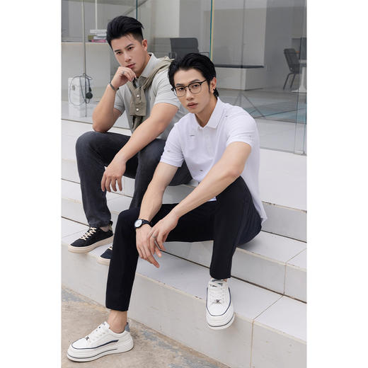 【新品上新】HX 夏季翻领短袖T恤Y102420043101/02/03POLO杉 商品图2