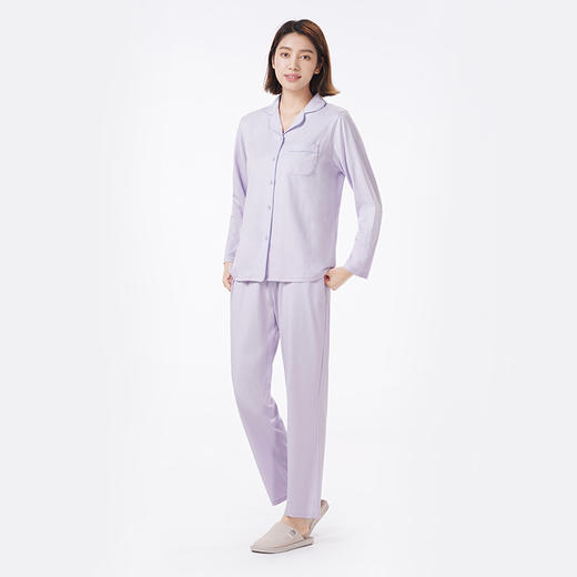 都市丽人睡衣超值精选长袖家居服26支CVC单面薄女士棉质套装LHT1K3 商品图2