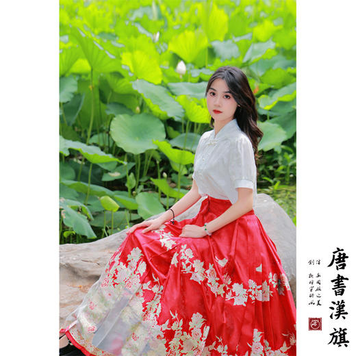 【满庭芳·霞色】马面裙裙织金妆花改良国风新中式蔷薇红马面套装 商品图4