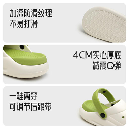 一鞋两穿【邂逅时尚“有颜值“！厚底外穿凉拖鞋】夏季外穿洞洞鞋女新款防滑包头eva凉拖鞋透气防臭厚底踩屎感拖鞋，防滑大底 无惧涉水场景。ry 商品图2