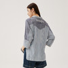 谜底大廓形棉麻衬衫女2024秋款复古刺绣拼接落肩袖衬衣243MC1121 商品缩略图2