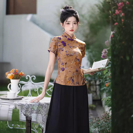 改良旗袍日常国风新中式小上衣轻薄XL24161 商品图2