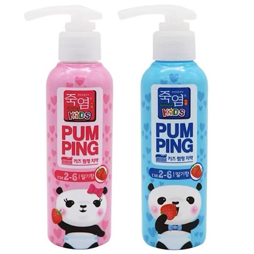 竹盐儿童泵激牙膏草莓香(2~6岁)160g죽염 키즈펌핑치약 딸기향 商品图0