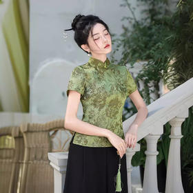 改良旗袍日常国风新中式小上衣轻薄XL24161