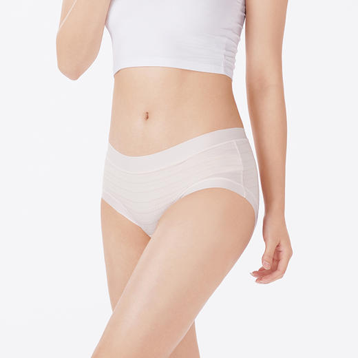 都市丽人内裤薄透丝滑平角裤锦莫提花女士内裤LKT5J5 商品图2