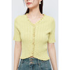 【积分换购不退货】【特惠不退货】诗凡黎绿色v领针织开衫2024夏新款显瘦上衣3F4230951 商品缩略图3