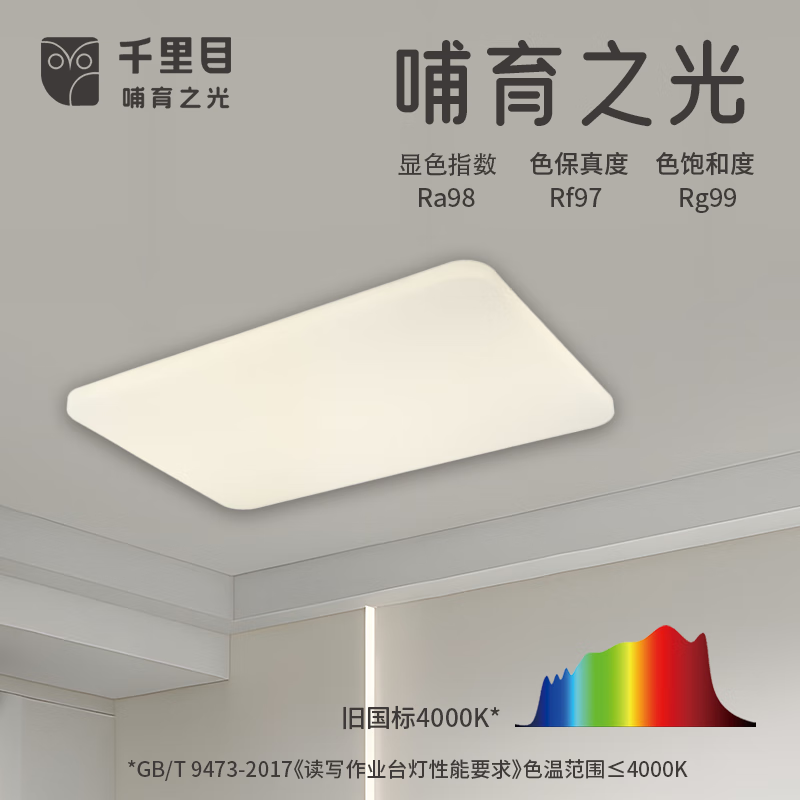 千里目全光谱吸顶灯护眼LED书房卧室客厅学习双红光哺育之光出口品质