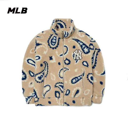 MLB羊羔绒运动外套男女装2022腰果花系列羊羔绒外套3AFDI0126 商品图2