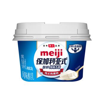 明治meiji【国内奶源】保加利亚式酸奶纯味不甜150g*3低温酸奶 商品图0