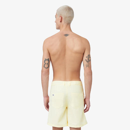 GCDS 男士字母徽标刺绣棉质休闲短裤 黄色 A1CM3905TC520 商品图2