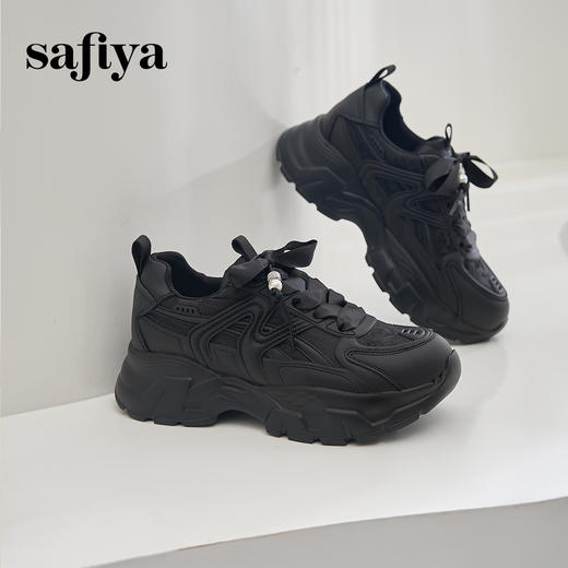 Safiya/索菲娅2024秋 国风新中式增高厚底轻便运动休闲老爹鞋 SF43112009 商品图2