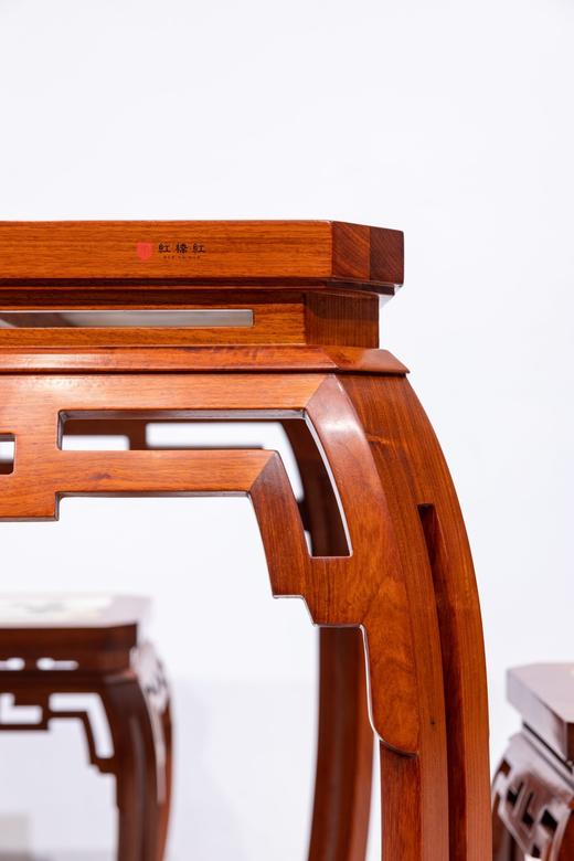 红桥红  家具严选  缅甸花梨（大果紫檀）【石面 78 仿故宫文竹 方桌五件套】 商品图5