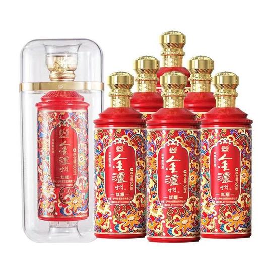 心选丨泸州老窖金泸州红耀52度浓香型白酒500ml*6瓶 商品图0