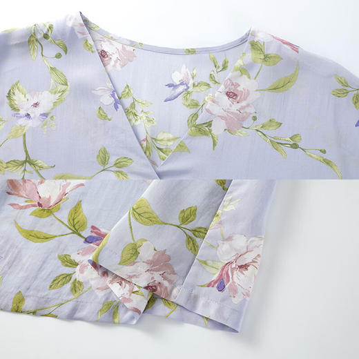 【3F】安莉芳莫代尔v领短袖碎花睡裙女士可外穿家居裙EL00725 商品图3