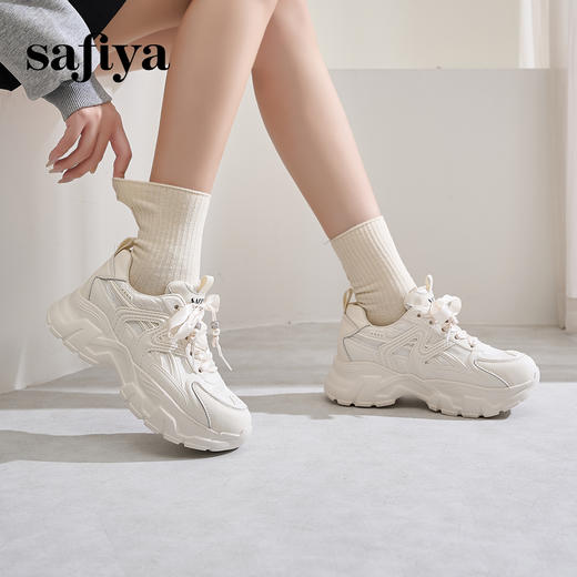Safiya/索菲娅2024秋 国风新中式增高厚底轻便运动休闲老爹鞋 SF43112009 商品图4