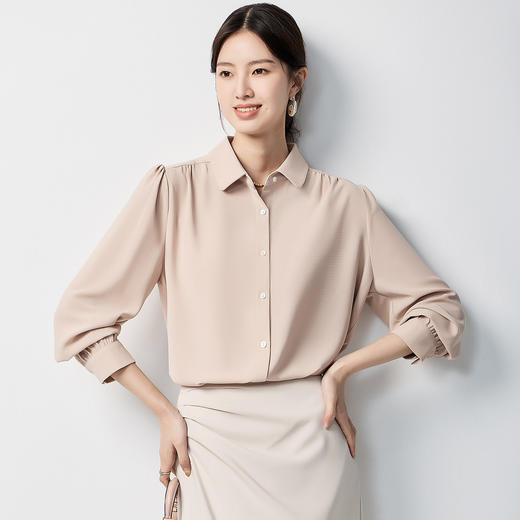 【温柔甜美&简约休闲】罗蒙女士长袖衬衫上班日常气质百搭衬衣男 商品图1