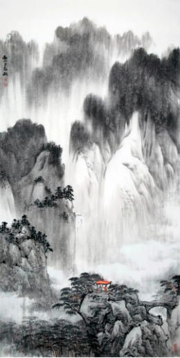  泼墨山水：墨韵天地，豪情画卷 