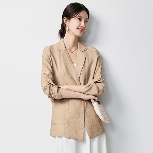 【简约干练】罗蒙女士长袖西服百搭舒适优雅商务时尚有型一粒扣外套女 商品图2