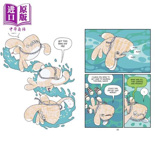 【中商原版】桥梁漫画 野外生存白鳍鲨桑尼 Surviving the Wild Sunny the Shark英文原版 儿童图画图像小说动物漫画故事 6岁+ 商品图3