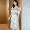 高端真丝印花V领气质知性百搭优雅连衣裙LZW-ASE23066 商品缩略图3