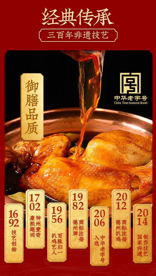 德州扒鸡保鲜扒鸡礼盒600g*2 非遗技艺山东特产中华老字号 商品图5