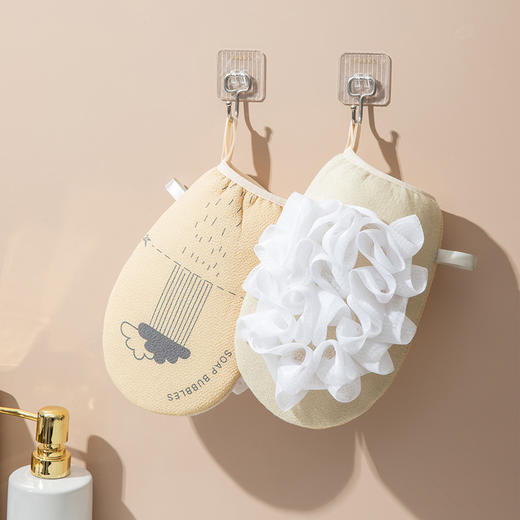 「双面搓澡二合一」搓澡巾搓泥搓后背搓澡二合一 居家日用大号沐浴手套不伤肤双面澡巾浴花 商品图3