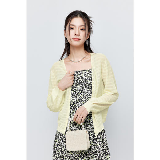 【积分换购不退货】【特惠不退货】诗凡黎v领针织开衫2024夏新款显瘦空调罩衫3F4230961 商品图0