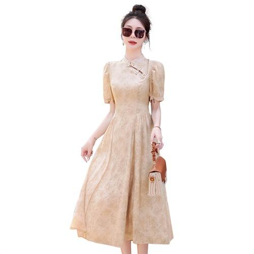 新中式国风连衣裙女2024夏季新款复古气质高级感显瘦小众改良旗袍LMJY6611 商品图4