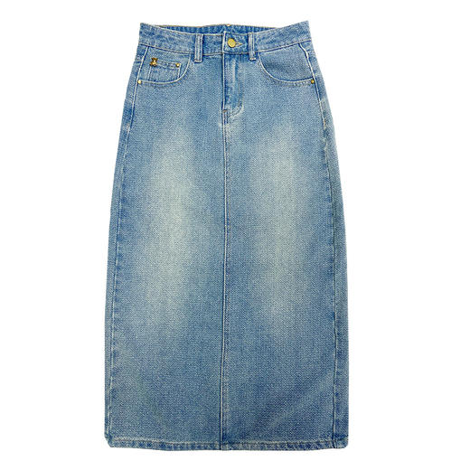 【HEY+JEANS】 后开叉高腰牛仔半身裙 商品图4