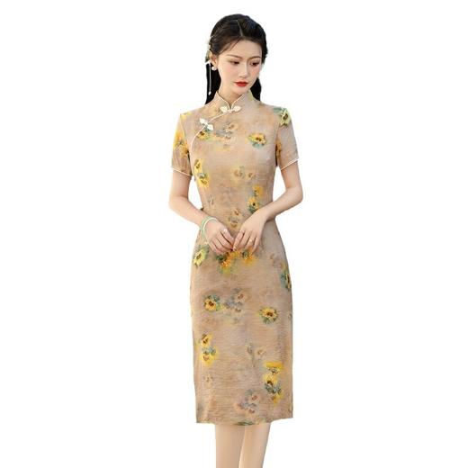 天丝麻年轻款日常复古文艺淑女改良旗袍ZA211 商品图4