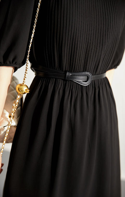 【百图lulu定制】【风琴连衣裙】赠腰带 柔软细腻 风琴褶 H型连衣裙 商品图4