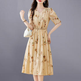 轻奢时尚气质，洋气减龄收腰连衣裙HR-MLJL88018