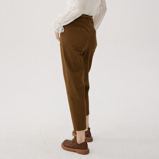 谜底休闲裤女2024秋季款通勤风百搭高腰修身九分小脚裤247MK5212 商品图2