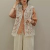 A569夏季新款坎肩背心外穿马夹马甲女无袖蕾丝空调衫新中式轻国风盘扣 商品缩略图0