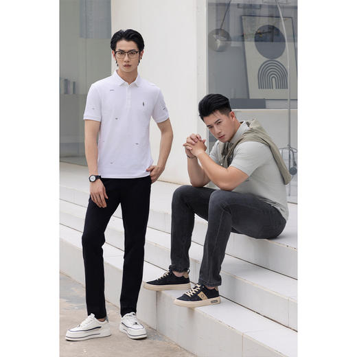 【新品上新】HX 夏季翻领短袖T恤Y102420043101/02/03POLO杉 商品图4