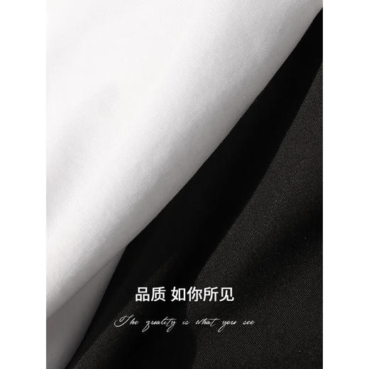 COCOBELLA黑白撞色U领短袖T恤简约气质基础款舒适半袖TS0016 商品图4