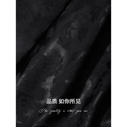 COCOBELLA新国风暗纹提花丝滑缎面衬衫偏门襟盘扣上衣SR3061C 商品图4