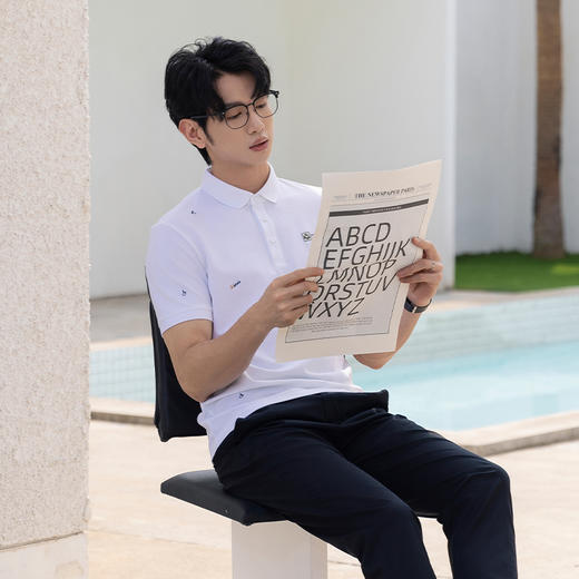 【秒杀专属】HX 春夏季翻领短袖T恤Y102420042101/02 商品图1