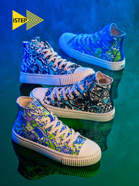 ISTEP设计师款鞋子三代印花帆布鞋男女款休闲鞋