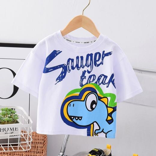 【39.9/任选2件】90-170码夏季新款儿童纯棉T恤男女童休闲宽松短袖上衣中大童童装聚 商品图5