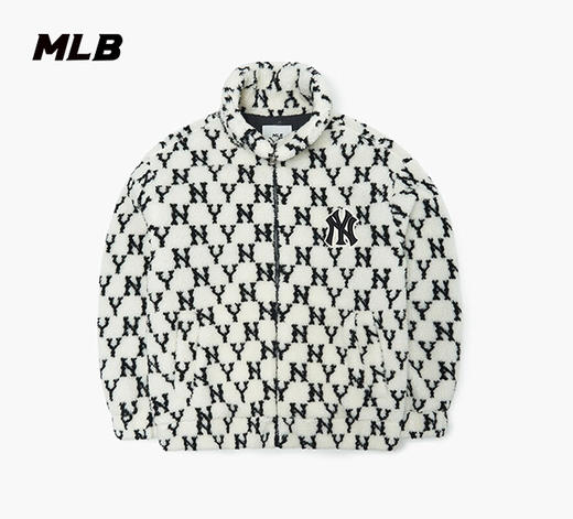 MLB秋季新款男女情侣NY羊羔绒外套3AFDM0126 商品图1