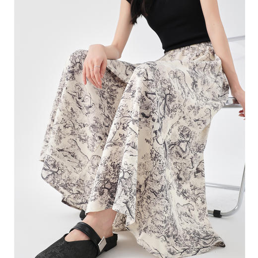 透梦-新中式水墨国风裤裙 软糯超弹柔软亲肤 凉而不闷薄而不透 吸湿透气抗皱耐磨 独特的水墨扎染工艺 商品图4